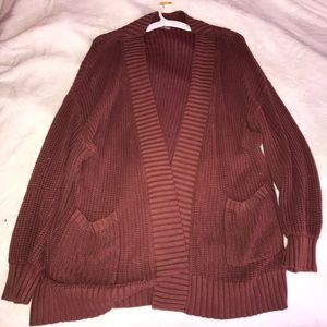 Aerie maroon oversized cardigan